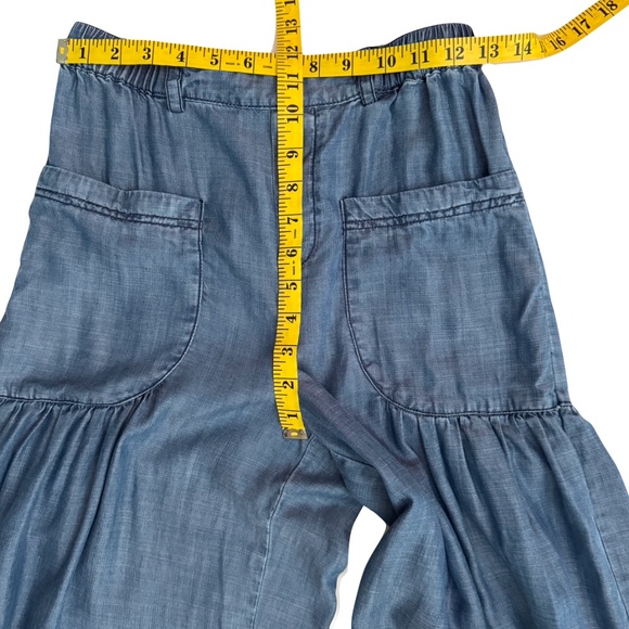 Current Air Patch Pocket Wide Leg Chambray Pant Blue Size Small - Picture 6 of 11